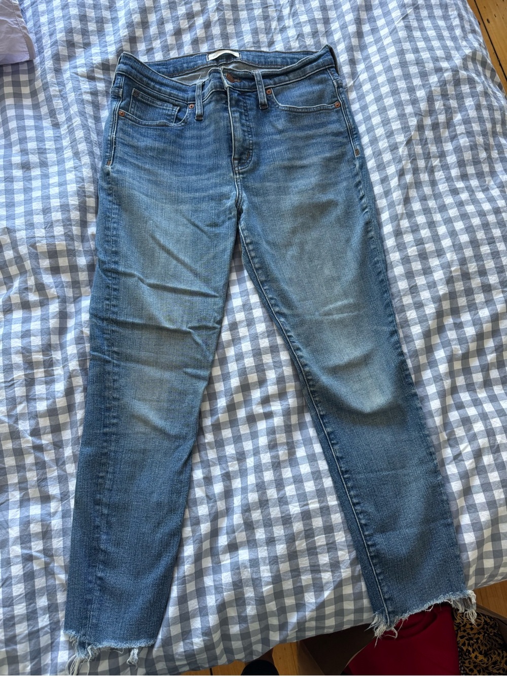 Madewell Light Blue Skinny Jeans - Faded Hem